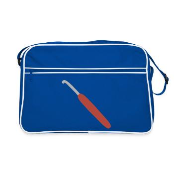 Crochet à manche rouge - Sac Retro - bleu/blanc - Devant