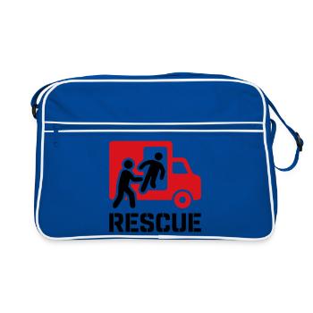 Rescue Rettungsdienst Einsatz - Retro Tasche - Blau/Weiß - Vorne