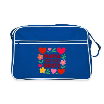 Mama ist die Beste  - Retro Tasche - Blau/Weiß - Vorne