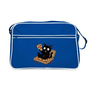 Cat Pizza: Fluffy Snack Hero - Retro Bag - blue/white - Front