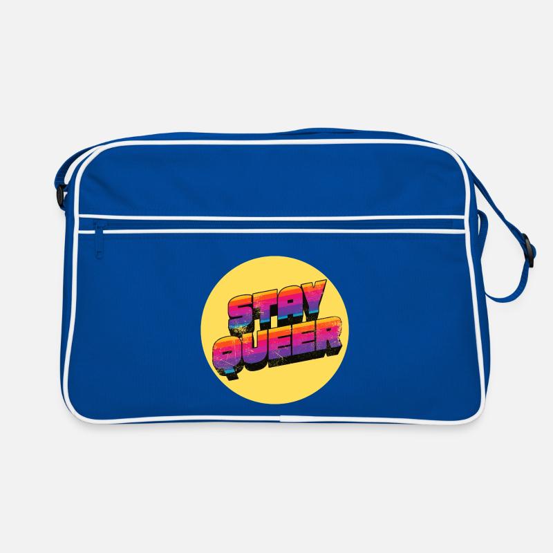 Stay Queer Rainbow Graphic Retro Bag