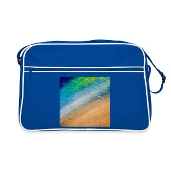 Flux de couleur et lignes dorées - Sac Retro - bleu/blanc - Devant