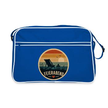 Feierabend Retro - Retro Tasche - Blau/Weiß - Vorne