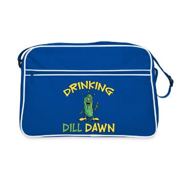 Drinking Dill Dawn Betrunkene Gurke Dillgurke - Retro Tasche - Blau/Weiß - Vorne