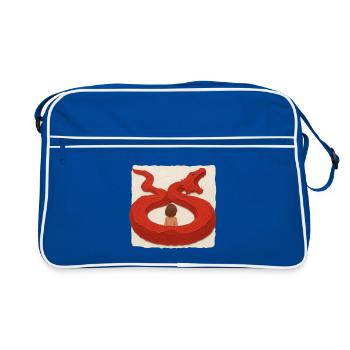 Dragon Embrace - Retro Bag - blue/white - Front