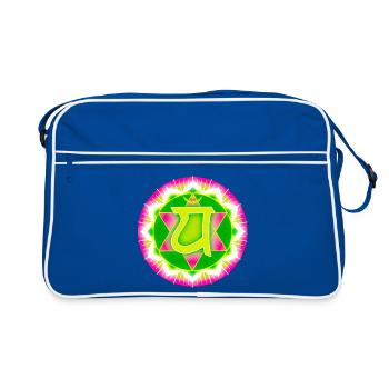 Heart Chakra Anahata - Retro Bag - blue/white - Front