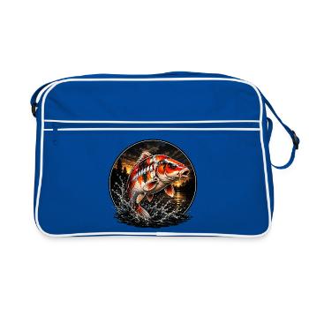 Carpe carpe carpe rouge blanche - Sac Retro - bleu/blanc - Devant