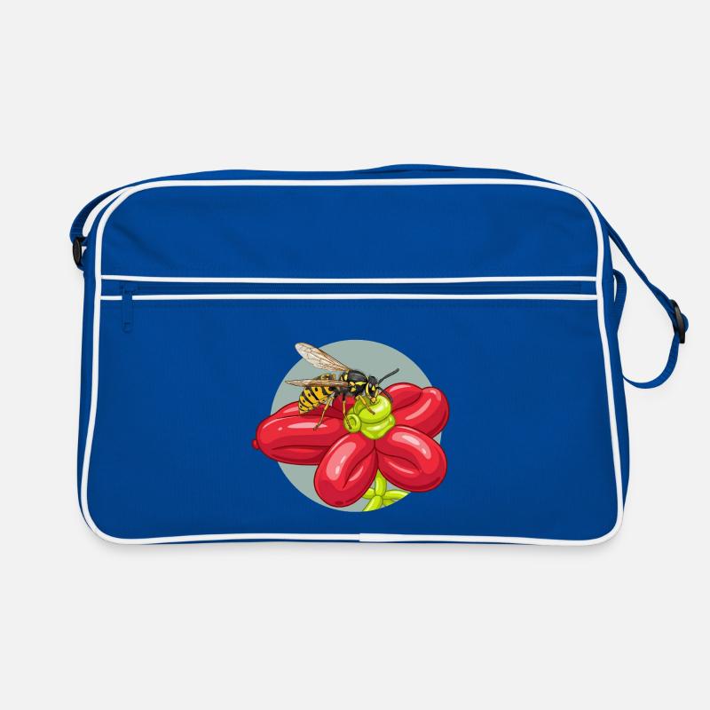 Red Flower Bees Balloon Retro Bag