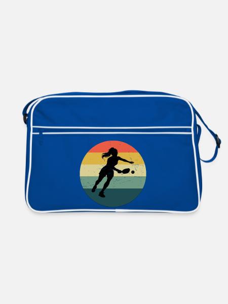 Pickleball Fan Design for Pickleball Player Fans - Retro Bag - blue/white - Front