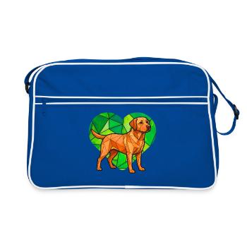 Art géométrique de cœur de labrador retriever cubiste - Sac Retro - bleu/blanc - Devant
