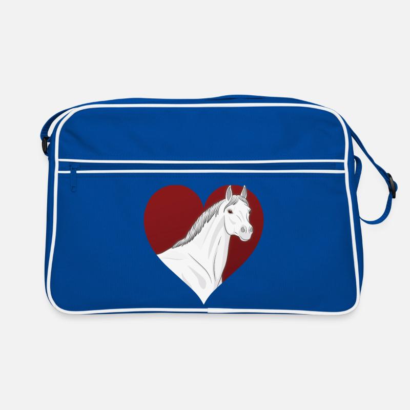Un cheval Abbayan devant un coeur rouge Sac Retro