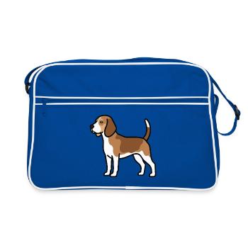 Beagle Dog - Retro Bag - blue/white - Front