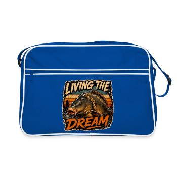 Living The Dream Carp Fishing Design - Retro Bag - blue/white - Front