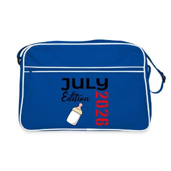 Naissance du bébé juillet 2026 - Sac Retro - bleu/blanc - Devant