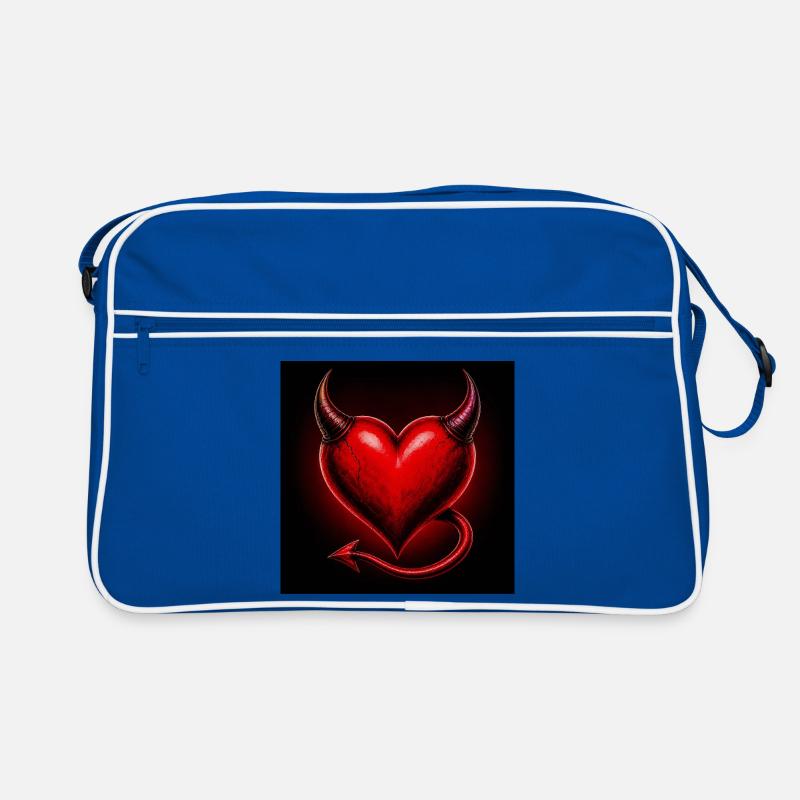 Cœur de Feu avec des Cornes et une Queue Sac Retro