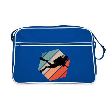 Gift idea for a freediver with Scuba Diving - Retro Bag - blue/white - Front
