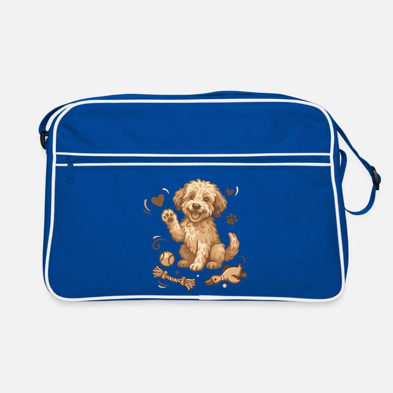 Chiot Doodle avec des jouets Sac Retro