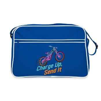 Charge Up Send It Neon E-Bike - Retro Bag - blue/white - Front