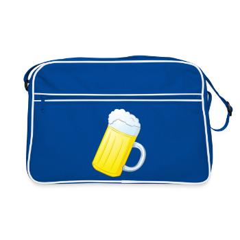 Chope à bière - Sac Retro - bleu/blanc - Devant