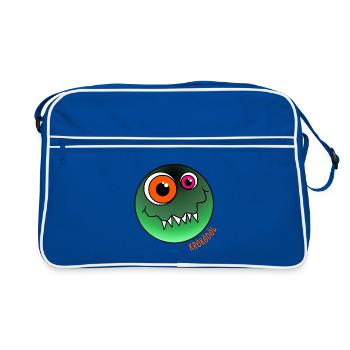 KRÖKÖDÖL - das verpeilte Kroko-Monster - Retro Tasche - Blau/Weiß - Vorne