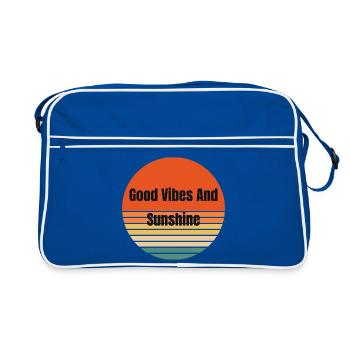 Retro Sunset Vibes Circle - Retro Tasche - Blau/Weiß - Vorne