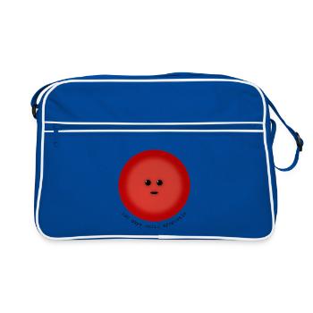 Cute Red Blood Cell / Erythrocyte - Apoptosis - Retro Bag - blue/white - Front