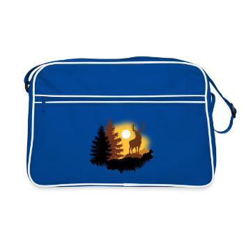 Deer at sunrise - Retro Bag - blue/white - Front