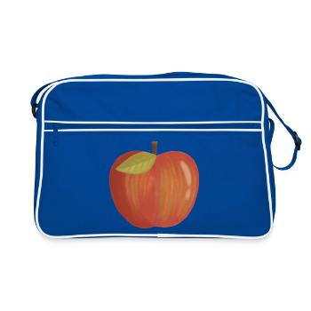 Dégradé de pomme peint à la main - Sac Retro - bleu/blanc - Devant