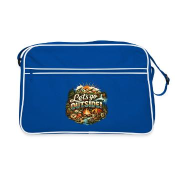 Allons en dehors du camping Conception - Sac Retro - bleu/blanc - Devant