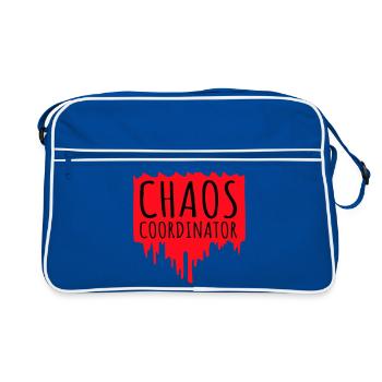 Chaos Coordinator Funny Title Parents Teacher Logo - Retro Bag - blue/white - Front
