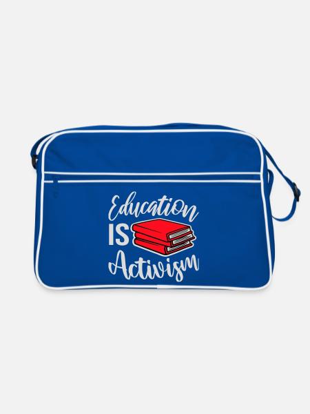 Education Is Activism Bildung Aktivismus Statement - Retro Bag - blue/white - Front