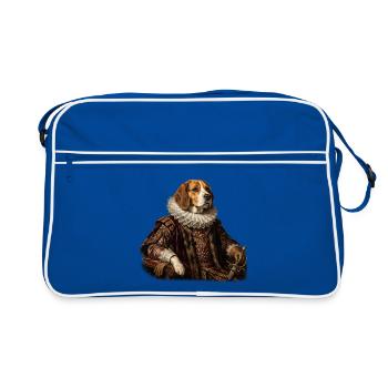 Noble Beagle in Renaissance costume - Retro Bag - blue/white - Front