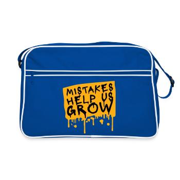 Mistakes Help Us Grow Funny Motivational Growth - Retro Bag - blue/white - Front