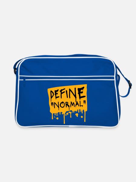 Define Normal Lustig Sarkastisch Definition Grafik - Retro Tasche - Blau/Weiß - Vorne