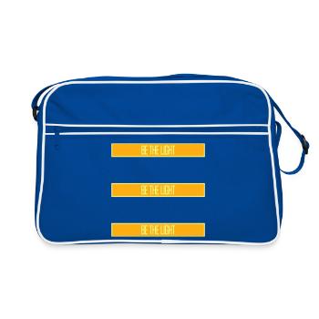 Be The Light Motivational Positivity Saying Logo - Retro Bag - blue/white - Front