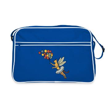 Des mouches féées avec des ballons colorés - Sac Retro - bleu/blanc - Devant