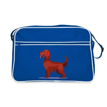 Irish Red Setter (Comic) - Retro Tasche - Blau/Weiß - Vorne