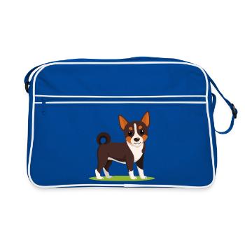 Miniature Pinscher (comic) - Retro Bag - blue/white - Front