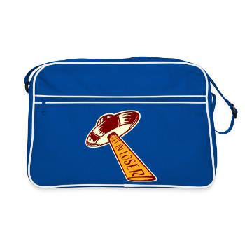 Citation drôle d’enlèvement d’OVNI extraterrestre qui entre dans l’OVNI - Sac Retro - bleu/blanc - Devant