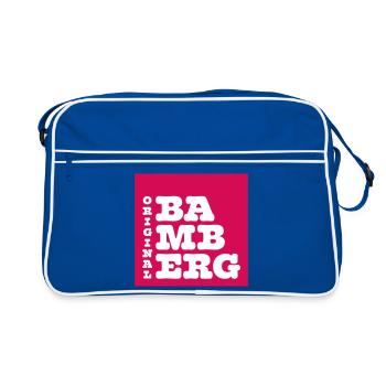 Original Bamberg Retro Schrift - Retro Tasche - Blau/Weiß - Vorne