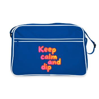 Keep calm and dip - Retro Bag - blue/white - Front