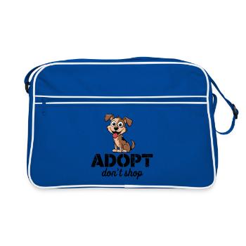 Dessin animé Mignon Adopte Adopte Ne Pas Acheter Jack Russell - Sac Retro - bleu/blanc - Devant