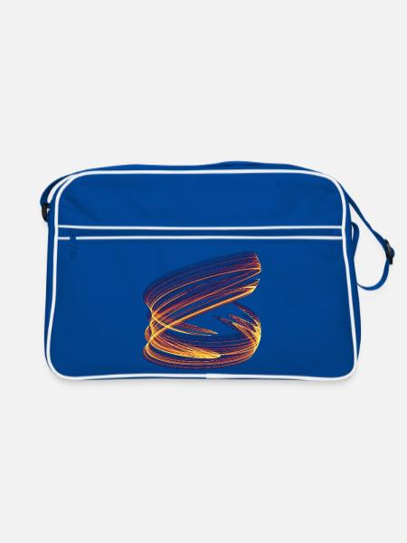 Vortex de Lumière du Chaos – Attracteur Étrange - Sac Retro - bleu/blanc - Devant