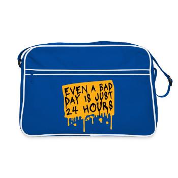 Même une mauvaise journée n’est qu’un proverbe motivant 24 heures sur 24 - Sac Retro - bleu/blanc - Devant