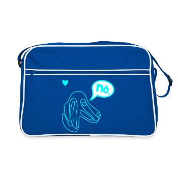 Dachshund Headstrong Dog - Retro Bag - blue/white - Front