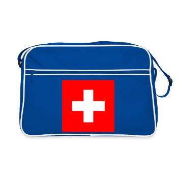 Drapeau suisse : croix blanche sur fond rouge - Sac Retro - bleu/blanc - Devant