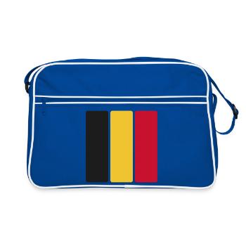 Minimal du drapeau belge - Dessin de la bande en éventail du drapeau - Sac Retro - bleu/blanc - Devant