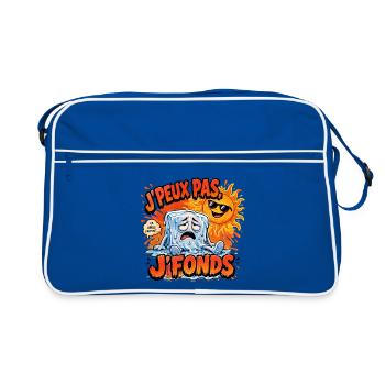 J'peux pas j'fonds – dessin humoristique - Chaud - Sac Retro - bleu/blanc - Devant