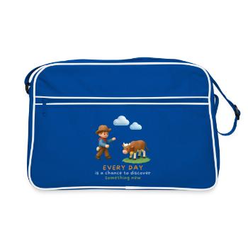 Every day is a chance to discover something new - Retro Bag - blue/white - Front