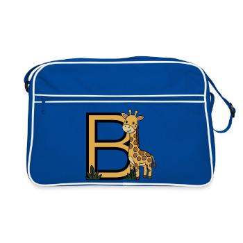 Girafe Lettre B majuscule - Sac Retro - bleu/blanc - Devant